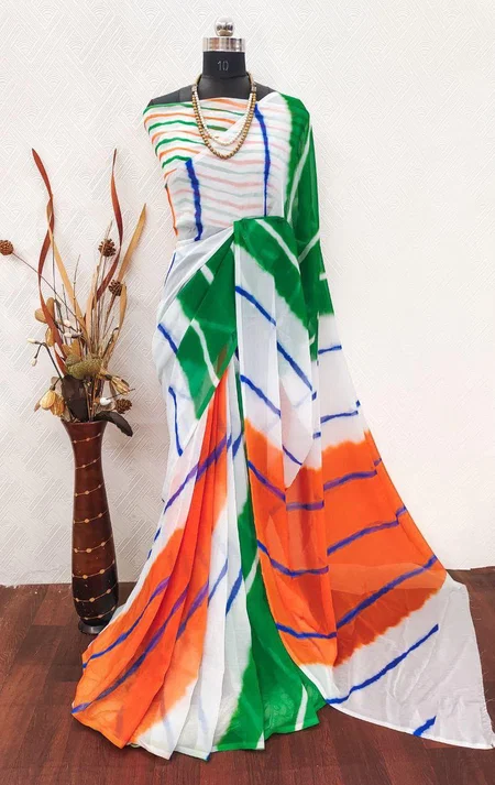 Vk 4407 Independence Day Soft Georgette Saree
